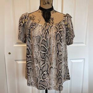 Michael Kors, snake skin off the shoulder top